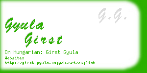 gyula girst business card
